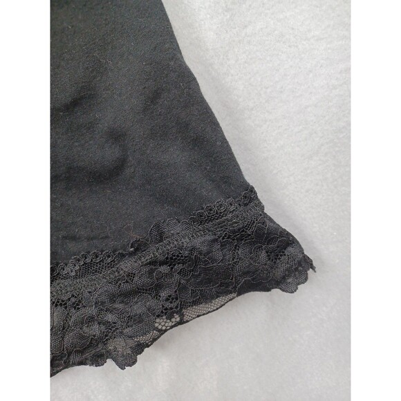 Y2K Woman Within Black Spaghetti Strap Top Sz 30/32 - 3X Cami Lace Trim Hem - Picture 2 of 7
